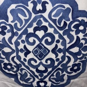 Pottery Barn cotton King  white Blue Shams pillowcase bedding